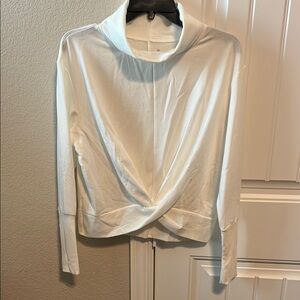 Apana White Cuffed Sleeve Wrap Blouse